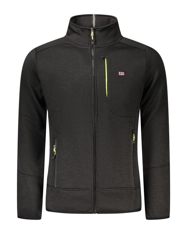 Black Polyester Men Sweater