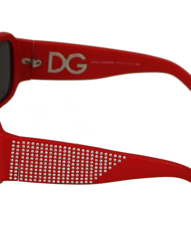DG4027 Red Crystal Black Lens Shades Sunglasses