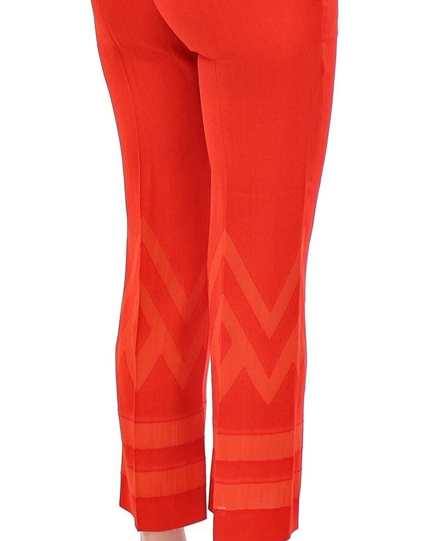 Red Pants Cropped 3/4 Short Nude Capri Pants