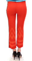 Red Pants Cropped 3/4 Short Nude Capri Pants