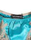 Blue Silk Satin Lace Trim New Slip Underwear