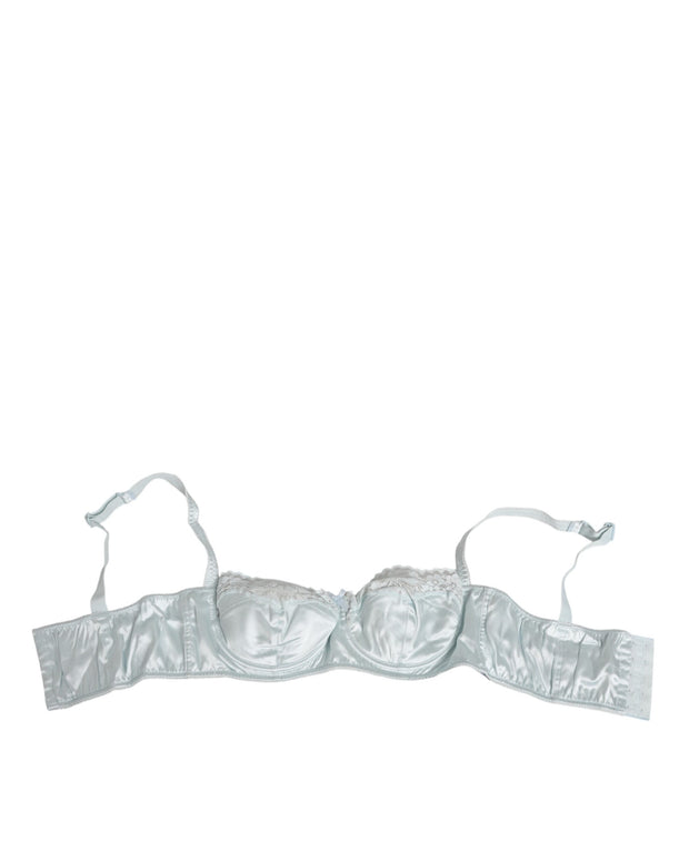 Light Blue Silk Semi-Padded Balconette Underwear