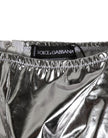 Silver Metallic High Waist Bikini Bottom Women  Underwear