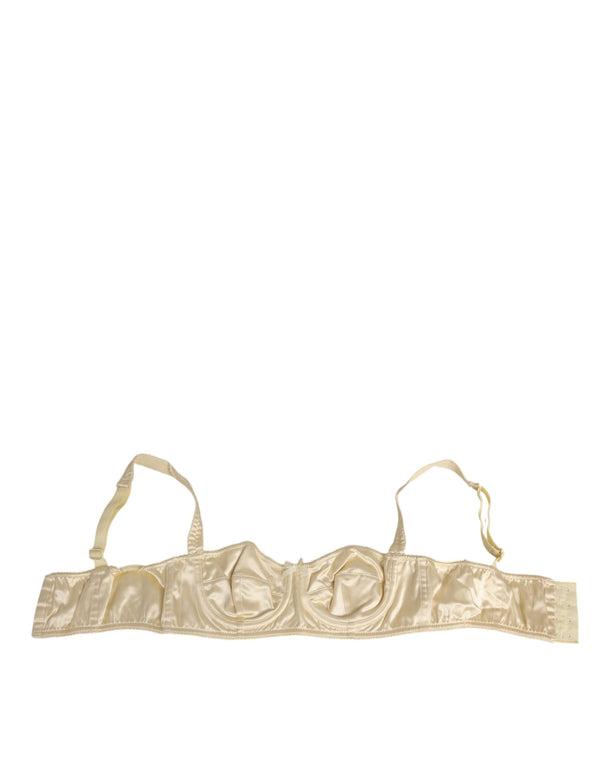 Cream Satin Blend Balconette Bra Underwear