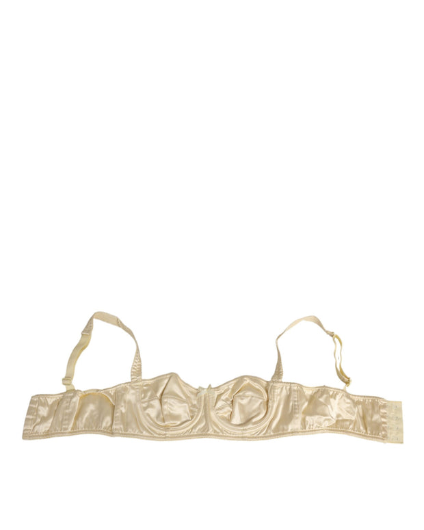 Cream Satin Blend Balconette Bra Underwear