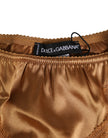 Brown Lace Silk Satin Slip Panties Underwear