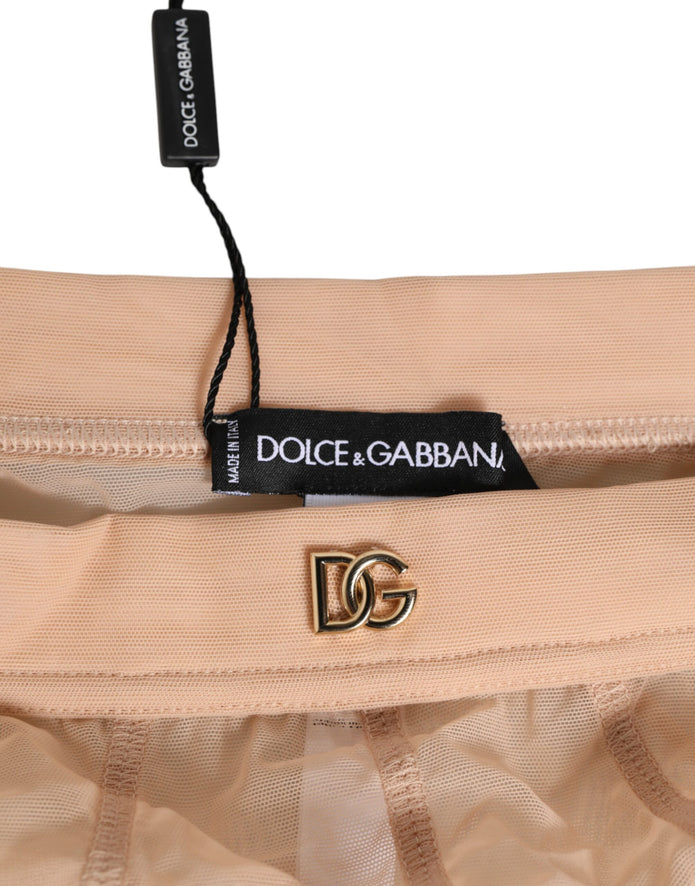 Beige Sheer Mesh High Waist Panty Underwear