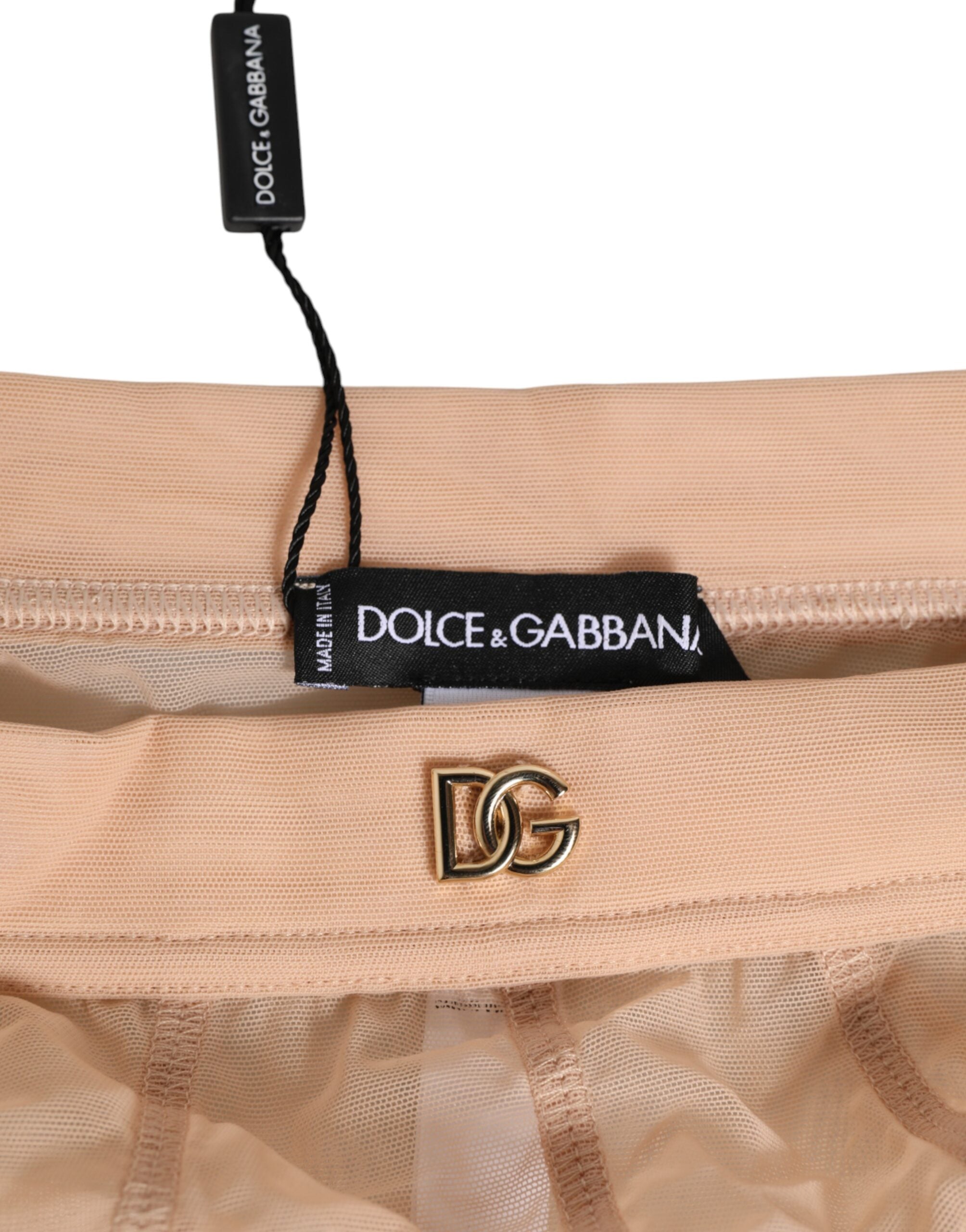 Beige Sheer Mesh High Waist Panty Underwear