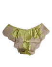 Green Silk Satin Lace Trim New Slip Underwear