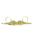 Lime Green Silk Satin Lace Padded Balconnet Underwear