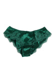 Green Satin Lace Briefs Women Underwear