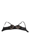 Black Nude Floral Lace Sheer Bra Underwear