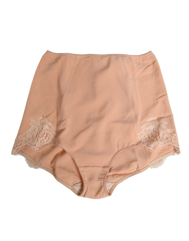 Peach Pink High Waist Silk Panty Underwear