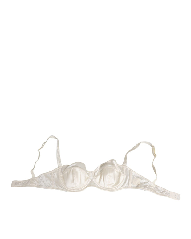 White Silk Satin Balconnet Lingerie Bra Underwear
