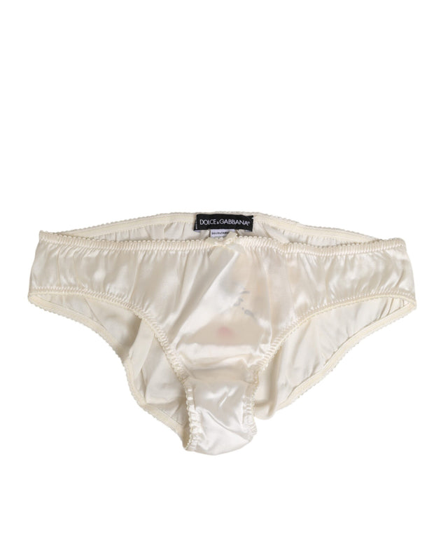 White Silk Satin Lingerie Panty  Underwear