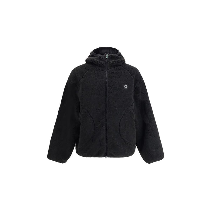 Black Polyester Full-Length Jacket
