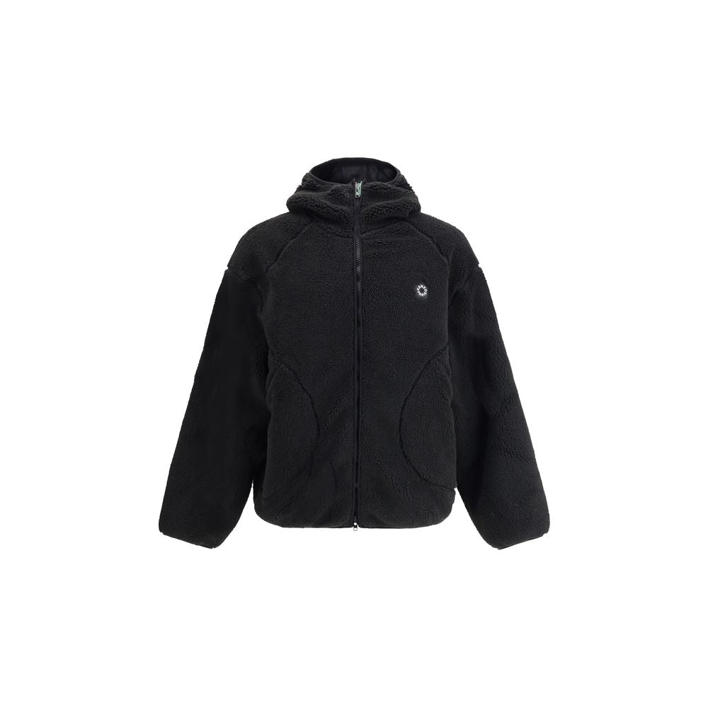 Black Polyester Full-Length Jacket