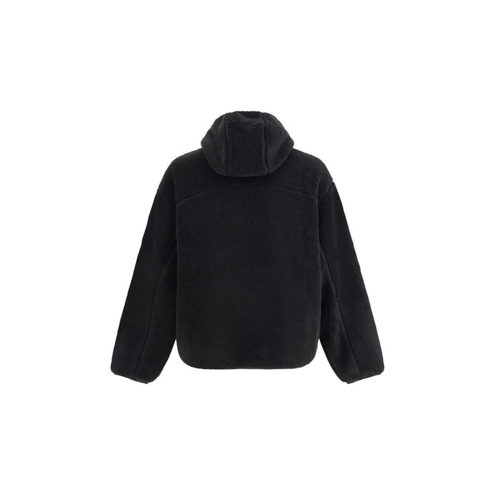 Black Polyester Full-Length Jacket