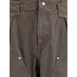 Brown Cotton Casual Pants