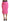 Pink High Waist Pencil Cut Midi Skirt