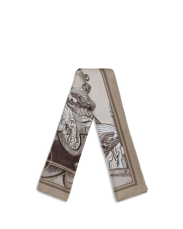 Knight Engraving print silk Scarf