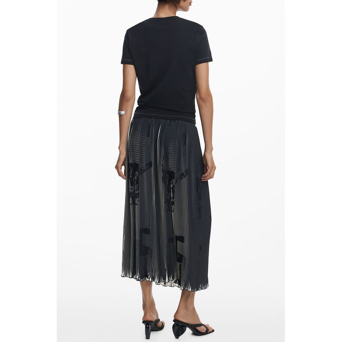 Black Cotton Women T-Shirt