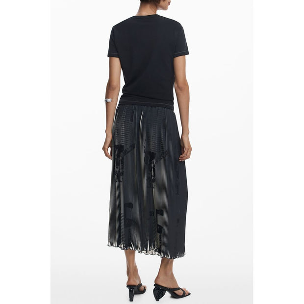 Black Cotton Women T-Shirt