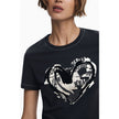 Black Cotton Women T-Shirt