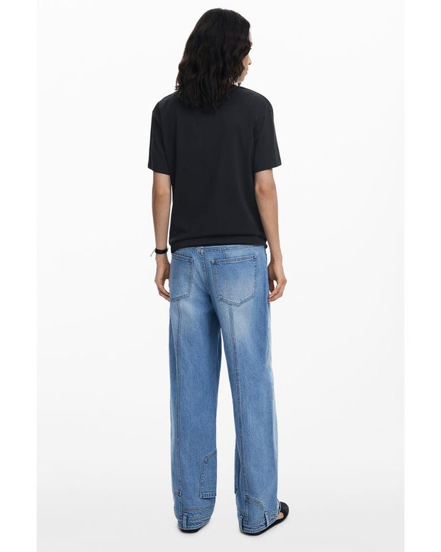Black Cotton Women T-Shirt
