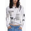 White Elastane Women Top