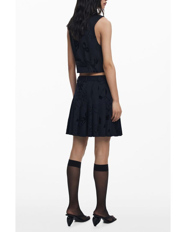 Black Polyester Women Skirt