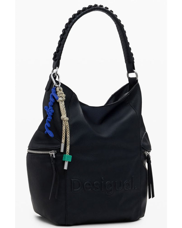 Black Polyethylene Women Backpack