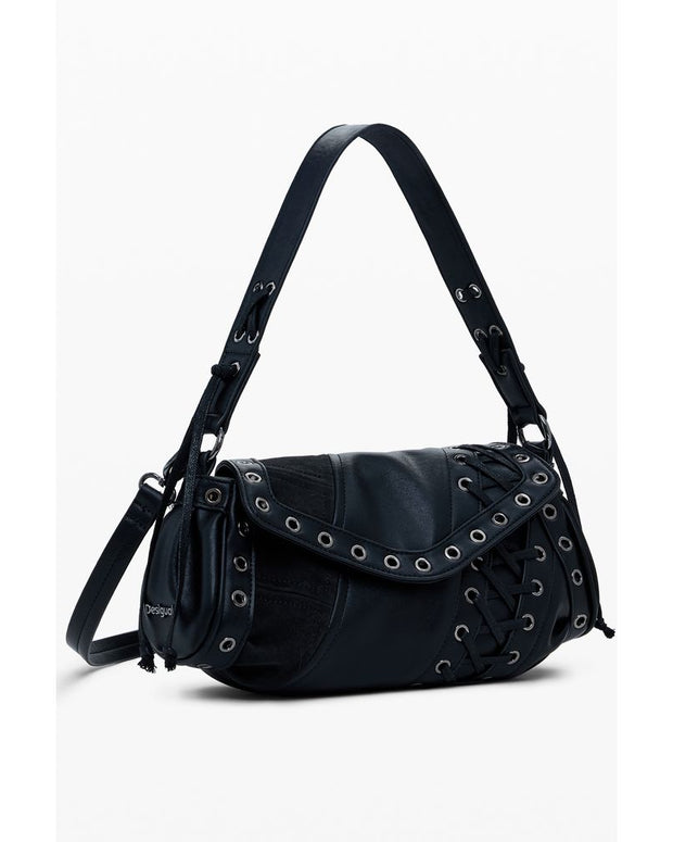 Black Polyethylene Women Handbag