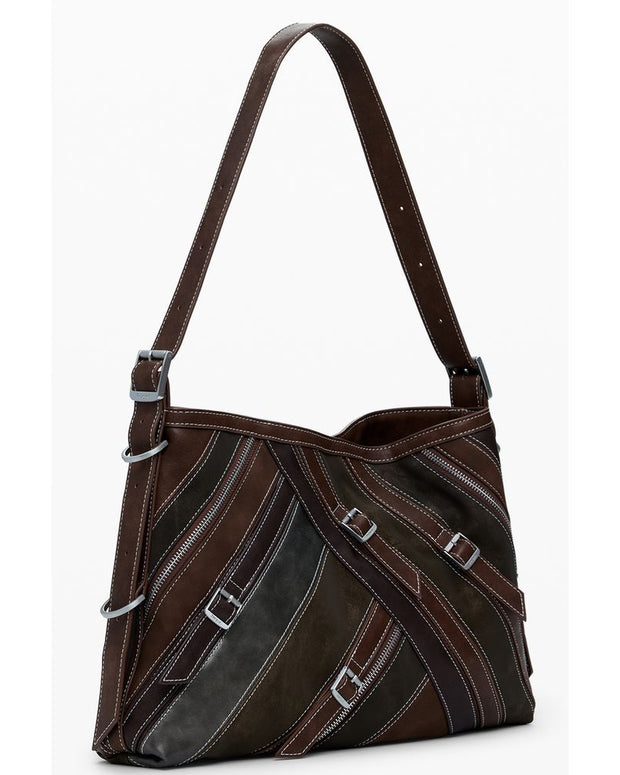 Brown Polyethylene Women Handbag