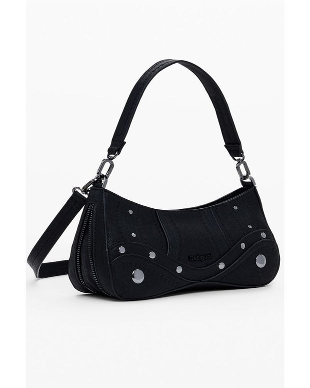 Black Polyethylene Women Handbag