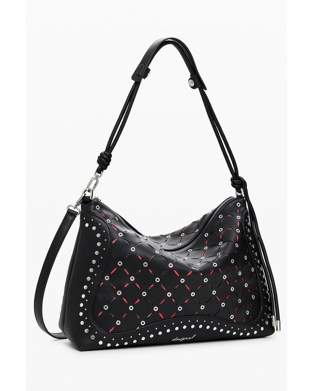 Black Polyethylene Women Handbag