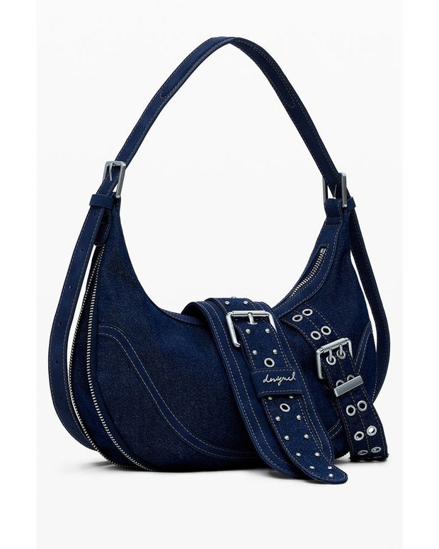 Blue Cotton Women Handbag