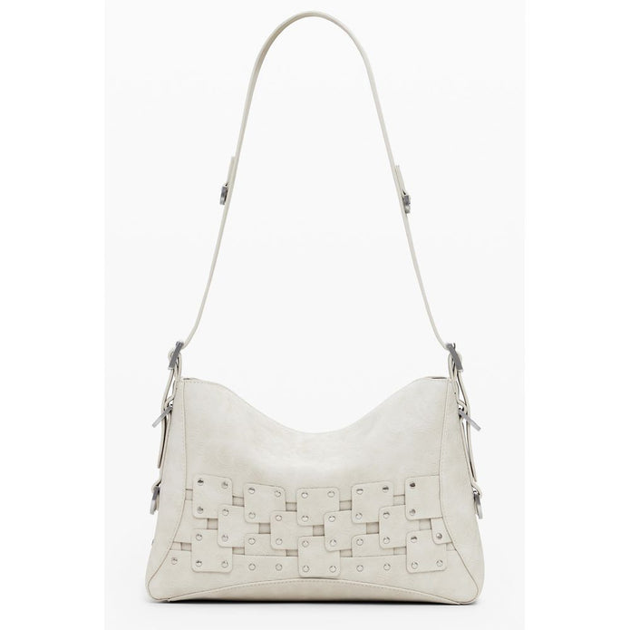 Beige Polyethylene Women Handbag