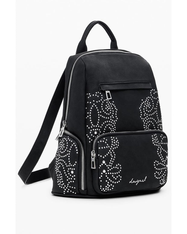 Black Polyethylene Women Backpack