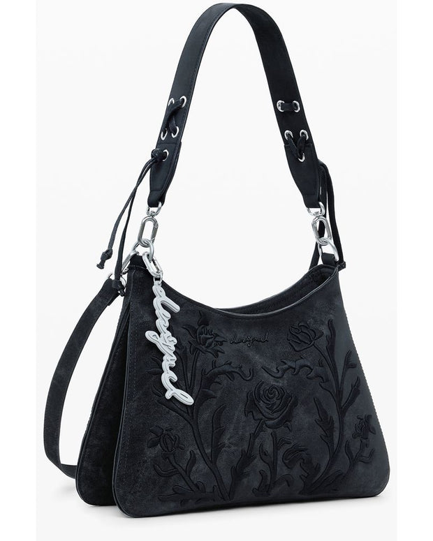 Black Polyethylene Women Handbag