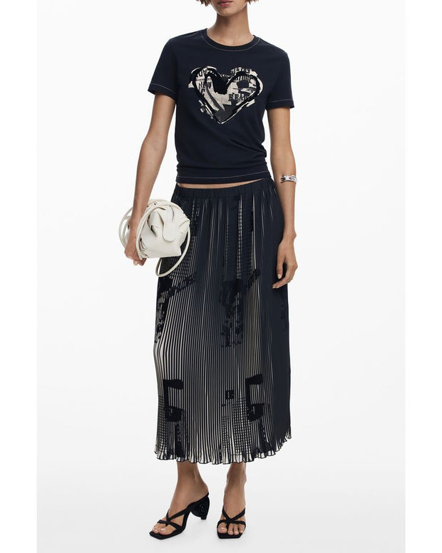 Black Polyester Women Skirt