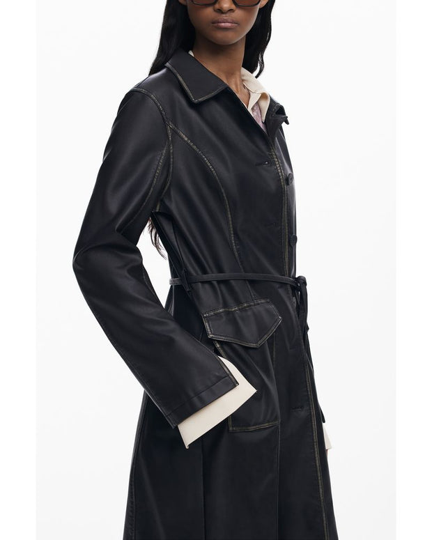 Black Polyethylene Women Coat