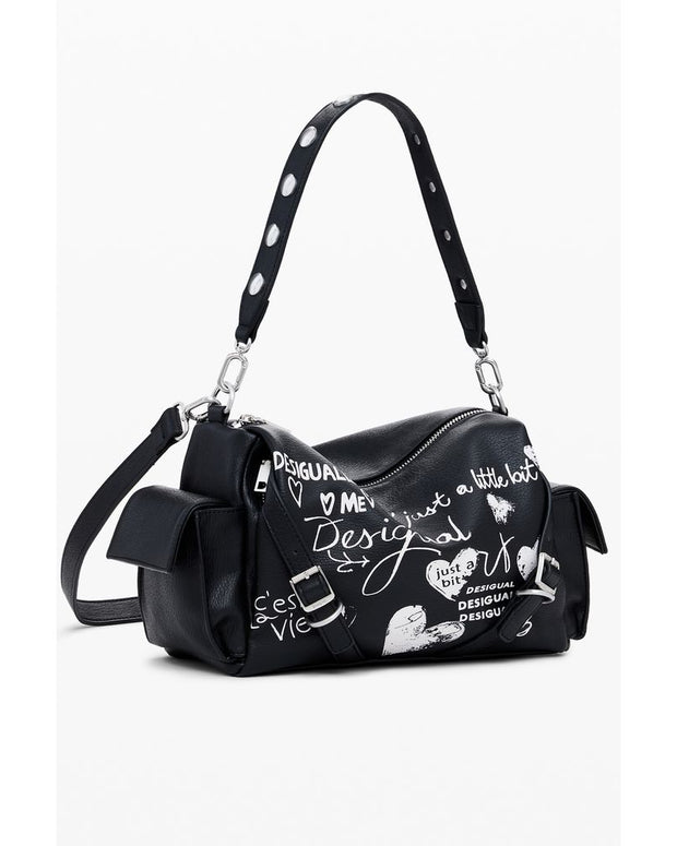 Black Polyethylene Women Handbag