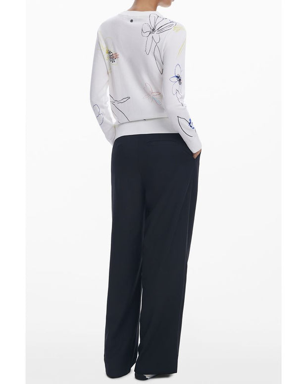 White Viscose Women Sweater