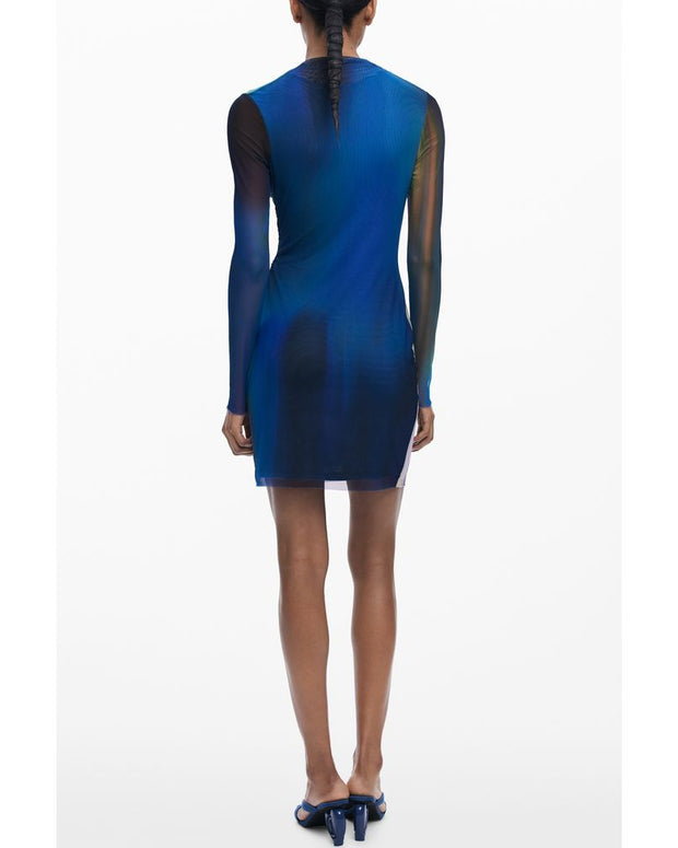 Blue Polyester Women Dress