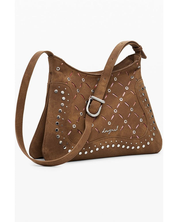 Brown Polyethylene Women Handbag