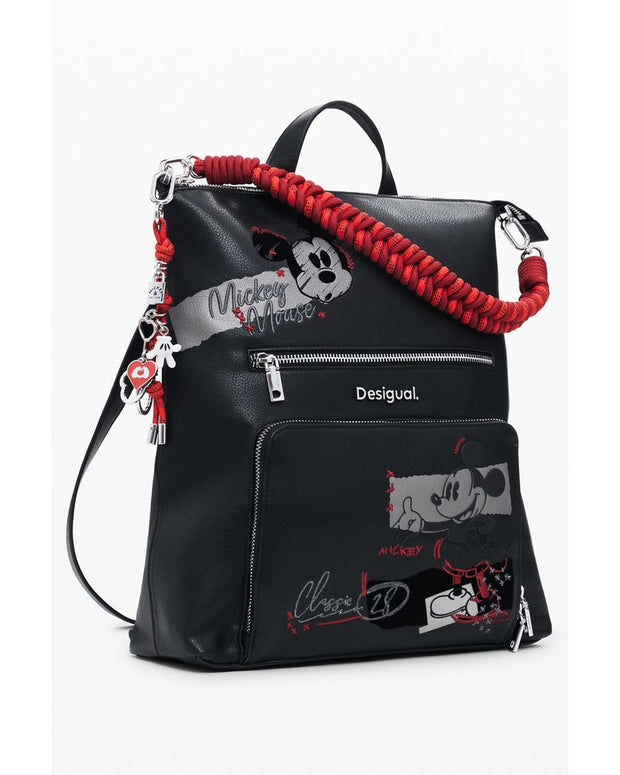 Black Polyethylene Women Backpack