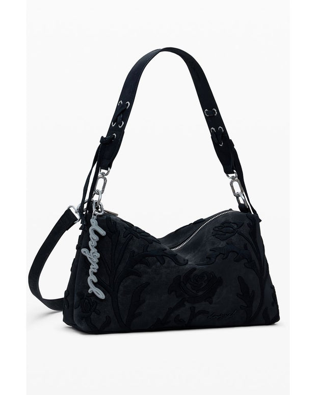 Black Polyethylene Women Handbag