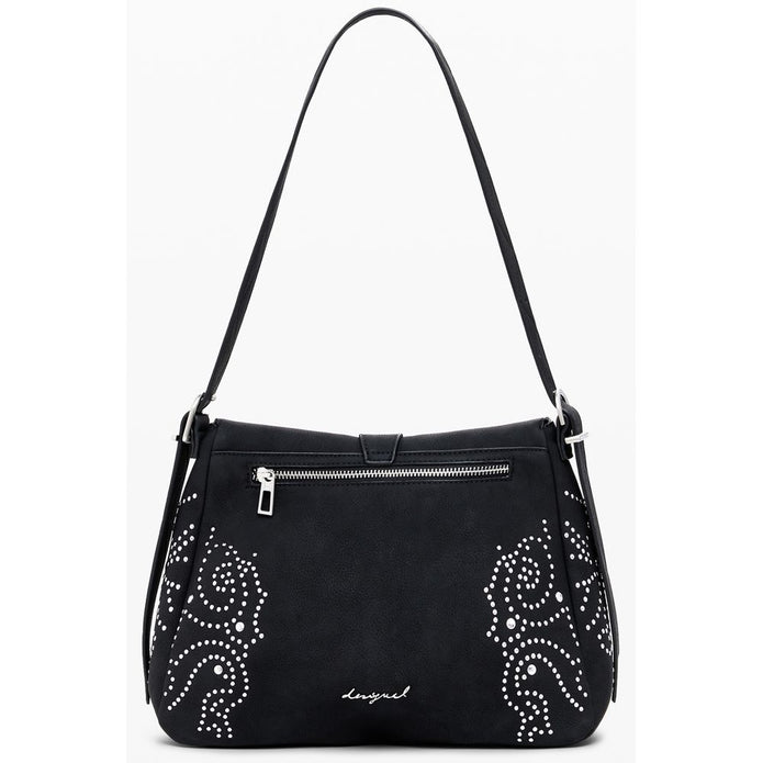 Black Polyethylene Women Handbag