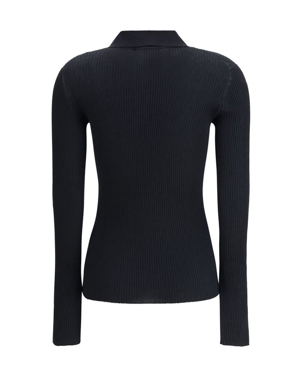 Ribbed Polo Sweater